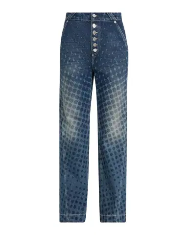 CHRISTOPHER JOHN ROGERS Halftone Wiggle Dot Button-Front Wide-Leg Jeans | Thumbnail 1 CHRISTOPHER JOHN ROGERS Halftone Wiggle Dot Button-Front Wide-Leg Jeans | Thumbnail 1