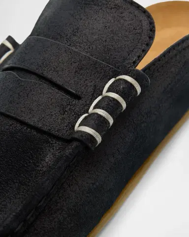 JW Anderson Men's Stitch Suede Penny Loafer Slides | Thumbnail 5 JW Anderson Men's Stitch Suede Penny Loafer Slides | Thumbnail 5