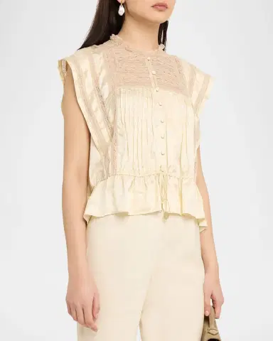 Sea Ethel Lace-Embroidered Satin Top | Thumbnail 4 Sea Ethel Lace-Embroidered Satin Top | Thumbnail 4