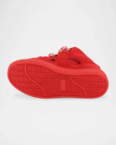 Lanvin Kid's Curb Lace-Up Sneakers, Kids | Thumbnail 4 Lanvin Kid's Curb Lace-Up Sneakers, Kids | Thumbnail 4