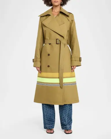 Christopher John Rogers Striped Oversized Trench Coat | Thumbnail 2 Christopher John Rogers Striped Oversized Trench Coat | Thumbnail 2