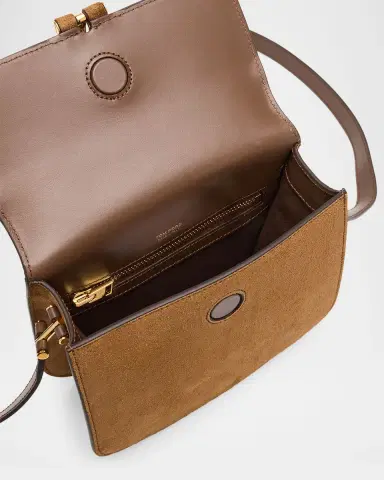 Tom Ford Tara Mini Flap Crossbody Bag in Suede and Leather | Thumbnail 4 Tom Ford Tara Mini Flap Crossbody Bag in Suede and Leather | Thumbnail 4