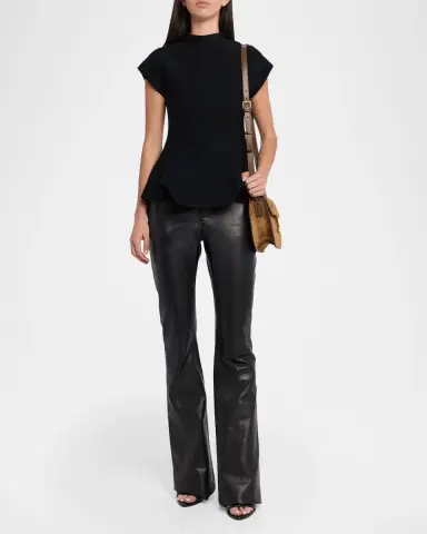 Tom Ford Tara Mini Flap Crossbody Bag in Suede and Leather | Thumbnail 5 Tom Ford Tara Mini Flap Crossbody Bag in Suede and Leather | Thumbnail 5