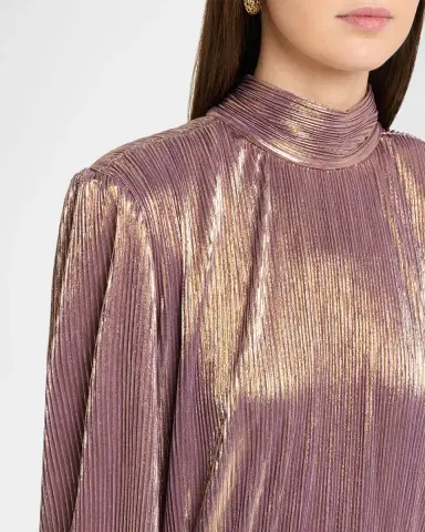 Retrofête Brienne Long-Sleeve Lamé Gown | Thumbnail 5 Retrofête Brienne Long-Sleeve Lamé Gown | Thumbnail 5