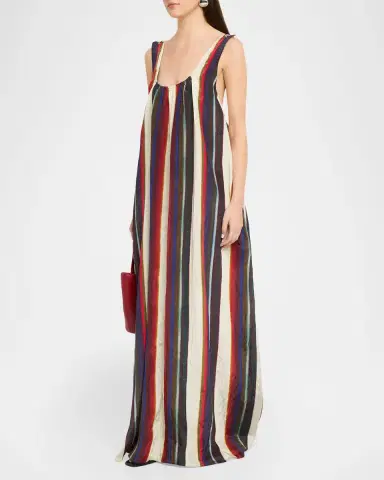 CHRISTOPHER JOHN ROGERS Morris Stripe Sleeveless Maxi Dress | Thumbnail 4 CHRISTOPHER JOHN ROGERS Morris Stripe Sleeveless Maxi Dress | Thumbnail 4