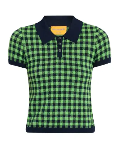 Guest in Residence Gingham Shrunken Silk-Linen Polo | Thumbnail 1 Guest in Residence Gingham Shrunken Silk-Linen Polo | Thumbnail 1