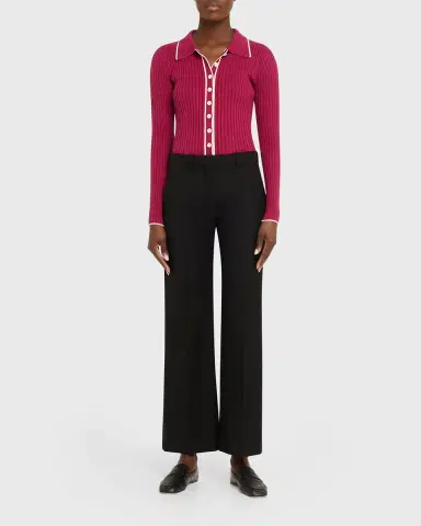Anna Quan Ashlen Button-Front Rib-Knit Top | Thumbnail 2 Anna Quan Ashlen Button-Front Rib-Knit Top | Thumbnail 2