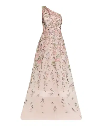 Rickie Freeman for Teri Jon One-Shoulder Embroidered Tulle Gown | Thumbnail 1 Rickie Freeman for Teri Jon One-Shoulder Embroidered Tulle Gown | Thumbnail 1