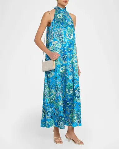 Ungaro Sabine Floral-Print Rhinestone Halter Maxi Dress | Thumbnail 4 Ungaro Sabine Floral-Print Rhinestone Halter Maxi Dress | Thumbnail 4