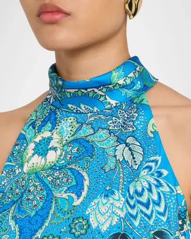Ungaro Sabine Floral-Print Rhinestone Halter Maxi Dress | Thumbnail 5 Ungaro Sabine Floral-Print Rhinestone Halter Maxi Dress | Thumbnail 5