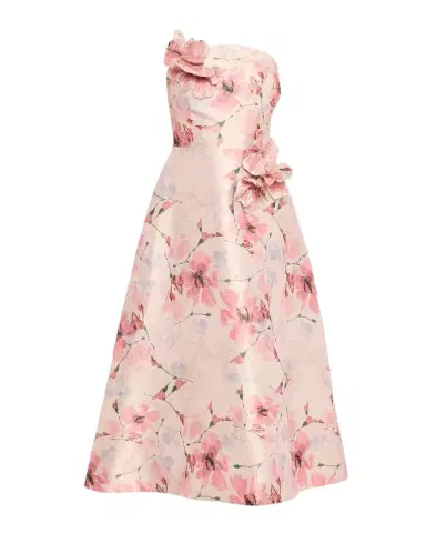 Rickie Freeman for Teri Jon Strapless Floral-Print Gazar Midi Dress | Thumbnail 1 Rickie Freeman for Teri Jon Strapless Floral-Print Gazar Midi Dress | Thumbnail 1