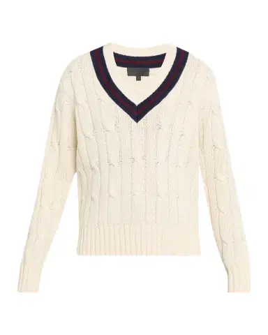 Nili Lotan Fabiana Cable-Knit V-Neck Sweater | Thumbnail 1 Nili Lotan Fabiana Cable-Knit V-Neck Sweater | Thumbnail 1