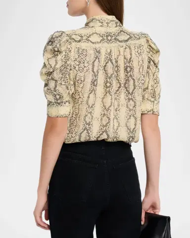 FRAME The Snake-Print Gillian Top | Thumbnail 3 FRAME The Snake-Print Gillian Top | Thumbnail 3