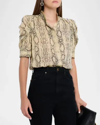 FRAME The Snake-Print Gillian Top | Thumbnail 4 FRAME The Snake-Print Gillian Top | Thumbnail 4