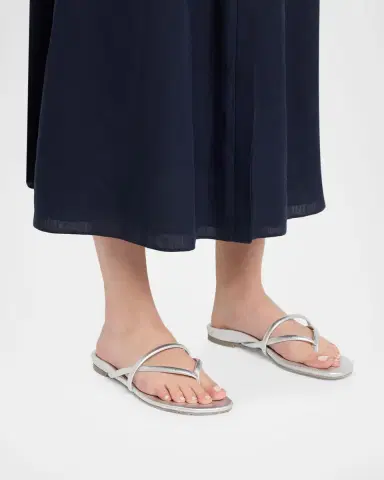 PEDRO GARCIA Belany Metallic Leather Flat Slide Sandals | Thumbnail 2 PEDRO GARCIA Belany Metallic Leather Flat Slide Sandals | Thumbnail 2