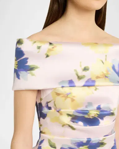 Rickie Freeman for Teri Jon Floral-Print Mikado Column Gown | Thumbnail 5 Rickie Freeman for Teri Jon Floral-Print Mikado Column Gown | Thumbnail 5