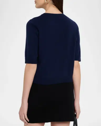 Majestic Filatures Cashmere 3/4-Sleeve Crewneck Cardigan | Thumbnail 3 Majestic Filatures Cashmere 3/4-Sleeve Crewneck Cardigan | Thumbnail 3