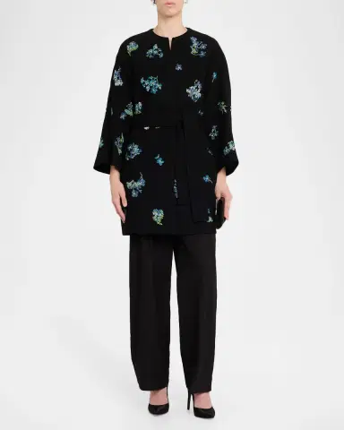 Libertine Bluebell Lane Embellished Cashmere Belted Open Coat | Thumbnail 2 Libertine Bluebell Lane Embellished Cashmere Belted Open Coat | Thumbnail 2