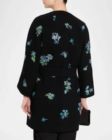 Libertine Bluebell Lane Embellished Cashmere Belted Open Coat | Thumbnail 3 Libertine Bluebell Lane Embellished Cashmere Belted Open Coat | Thumbnail 3
