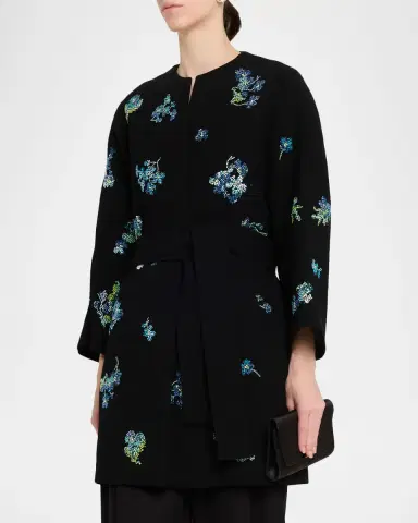 Libertine Bluebell Lane Embellished Cashmere Belted Open Coat | Thumbnail 4 Libertine Bluebell Lane Embellished Cashmere Belted Open Coat | Thumbnail 4