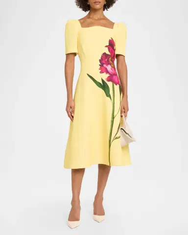 Rickie Freeman for Teri Jon Floral-Print Scuba Midi Dress | Thumbnail 2 Rickie Freeman for Teri Jon Floral-Print Scuba Midi Dress | Thumbnail 2