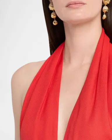 Proenza Schouler Tala Halter Viscose Georgette Dress | Thumbnail 5 Proenza Schouler Tala Halter Viscose Georgette Dress | Thumbnail 5
