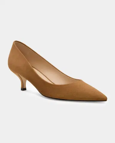Stuart Weitzman Stuart Suede Kitten Pumps | Thumbnail 2 Stuart Weitzman Stuart Suede Kitten Pumps | Thumbnail 2