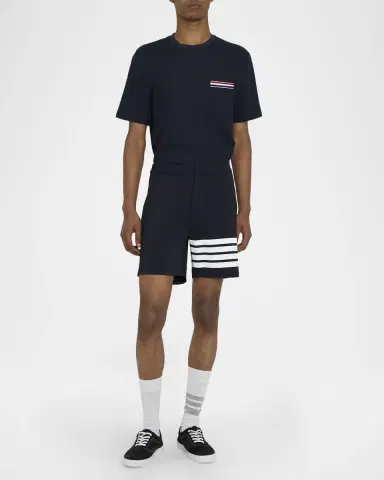 Thom Browne Men's 4-Bar Mid-Thigh Shorts | Thumbnail 2 Thom Browne Men's 4-Bar Mid-Thigh Shorts | Thumbnail 2