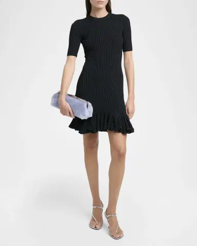 Proenza Schouler Leandra Rib Short-Sleeve Mini Dress | Thumbnail 2 Proenza Schouler Leandra Rib Short-Sleeve Mini Dress | Thumbnail 2