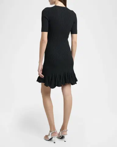 Proenza Schouler Leandra Rib Short-Sleeve Mini Dress | Thumbnail 3 Proenza Schouler Leandra Rib Short-Sleeve Mini Dress | Thumbnail 3
