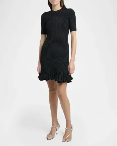 Proenza Schouler Leandra Rib Short-Sleeve Mini Dress | Thumbnail 4 Proenza Schouler Leandra Rib Short-Sleeve Mini Dress | Thumbnail 4