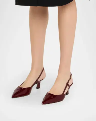 Stuart Weitzman Vinnie Patent Kitten Slingback Pumps | Thumbnail 2 Stuart Weitzman Vinnie Patent Kitten Slingback Pumps | Thumbnail 2