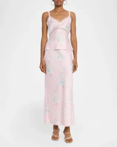 LoveShackFancy Lirena Lace-Trim Sleeveless Satin Top | Thumbnail 2 LoveShackFancy Lirena Lace-Trim Sleeveless Satin Top | Thumbnail 2