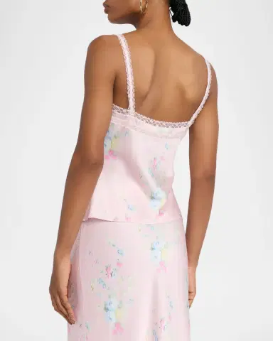 LoveShackFancy Lirena Lace-Trim Sleeveless Satin Top | Thumbnail 3 LoveShackFancy Lirena Lace-Trim Sleeveless Satin Top | Thumbnail 3