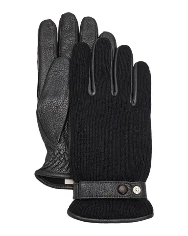 Hestra Gloves Men 's Christopher Elk Leather and Cashmere Knit Gloves | Thumbnail 1 Hestra Gloves Men 's Christopher Elk Leather and Cashmere Knit Gloves | Thumbnail 1