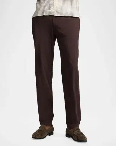 Onia Men's Stretch Linen Flat-Front Trousers | Thumbnail 4 Onia Men's Stretch Linen Flat-Front Trousers | Thumbnail 4