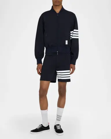 Thom Browne Men's 4-Bar Full-Zip Bomber Jacket | Thumbnail 2 Thom Browne Men's 4-Bar Full-Zip Bomber Jacket | Thumbnail 2