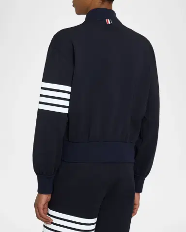 Thom Browne Men's 4-Bar Full-Zip Bomber Jacket | Thumbnail 3 Thom Browne Men's 4-Bar Full-Zip Bomber Jacket | Thumbnail 3