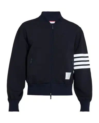 Thom Browne Men's 4-Bar Full-Zip Bomber Jacket | Thumbnail 1 Thom Browne Men's 4-Bar Full-Zip Bomber Jacket | Thumbnail 1
