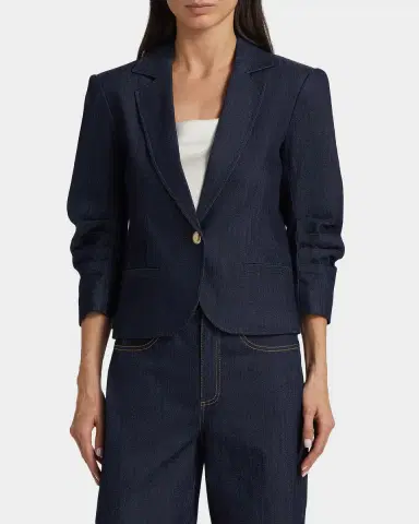 Cinq a Sept Khloe Petit Denim Blazer | Thumbnail 4 Cinq a Sept Khloe Petit Denim Blazer | Thumbnail 4