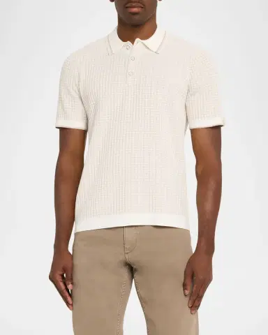 rag & bone Men 's Harvey Rib-Knit Polo Shirt | Thumbnail 4 rag & bone Men 's Harvey Rib-Knit Polo Shirt | Thumbnail 4