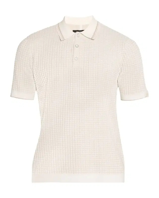 Men 's Harvey Rib-Knit Polo Shirt Men 's Harvey Rib-Knit Polo Shirt