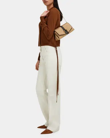 Ferragamo Leather-Trim Raffia Crossbody Bag | Thumbnail 5 Ferragamo Leather-Trim Raffia Crossbody Bag | Thumbnail 5
