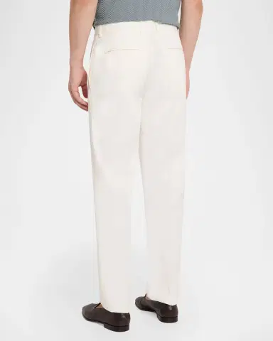 Emporio Armani Men's Cotton and Silk Flat Front Trousers | Thumbnail 3 Emporio Armani Men's Cotton and Silk Flat Front Trousers | Thumbnail 3