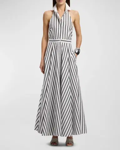 Ralph Lauren Collection Eldred Striped Cotton Day Dress | Thumbnail 2 Ralph Lauren Collection Eldred Striped Cotton Day Dress | Thumbnail 2