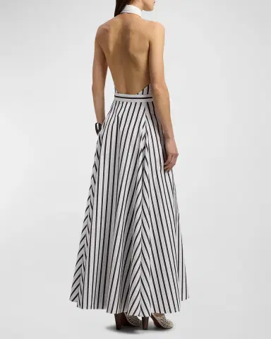 Ralph Lauren Collection Eldred Striped Cotton Day Dress | Thumbnail 3 Ralph Lauren Collection Eldred Striped Cotton Day Dress | Thumbnail 3