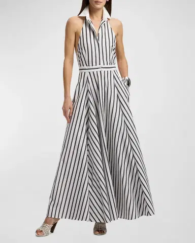Ralph Lauren Collection Eldred Striped Cotton Day Dress | Thumbnail 4 Ralph Lauren Collection Eldred Striped Cotton Day Dress | Thumbnail 4