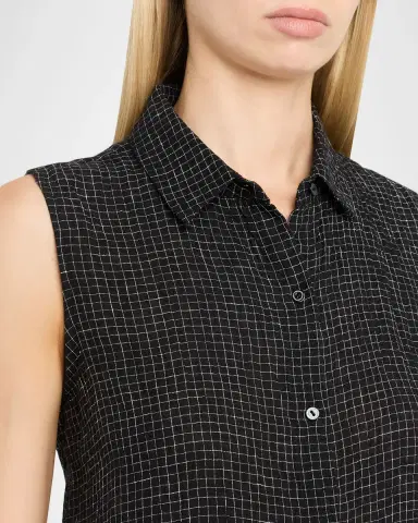 Eileen Fisher Crinkled Organic Linen Grid Shirt | Thumbnail 5 Eileen Fisher Crinkled Organic Linen Grid Shirt | Thumbnail 5