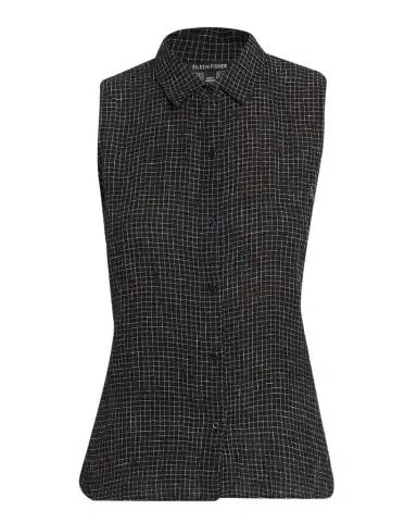 Eileen Fisher Crinkled Organic Linen Grid Shirt | Thumbnail 1 Eileen Fisher Crinkled Organic Linen Grid Shirt | Thumbnail 1