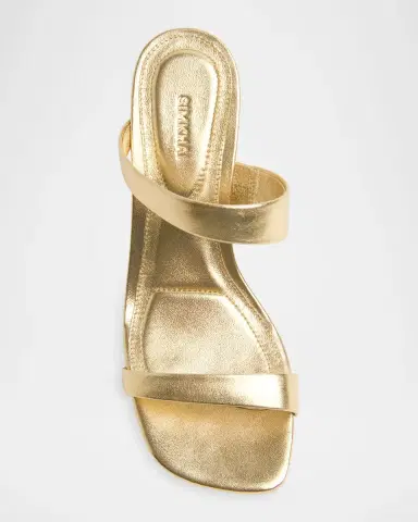 SIMKHAI 75mm Marion Metallic Leather Oyster Mule Sandals | Thumbnail 3 SIMKHAI 75mm Marion Metallic Leather Oyster Mule Sandals | Thumbnail 3